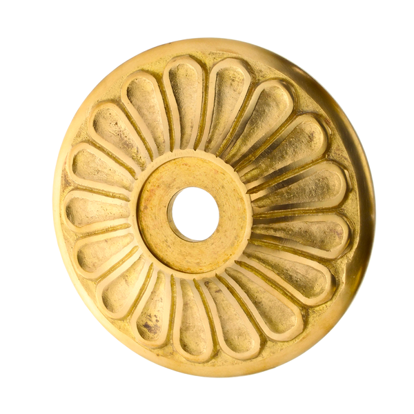 Türdrückerrosette matt gold aus Messing patiniert florales Muster