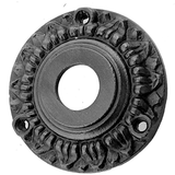 Drückerlochrosette aus Gusseisen schwarz authentisch klassische Form