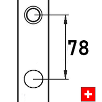 22mm KABA Schweizer Rundzylinder 78 mm Abstand